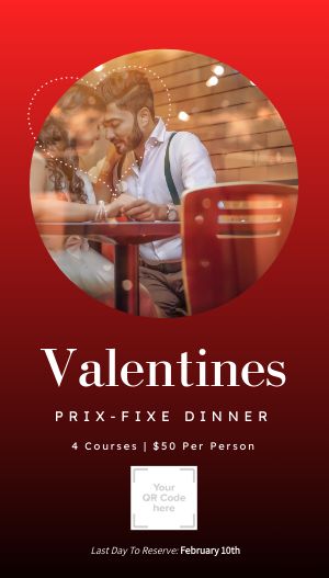 Elegant Valentines Dinner Digital Poster