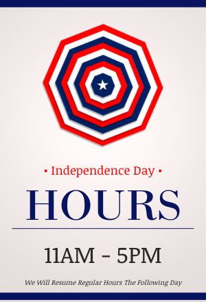 Independence Day Hours Table Tent