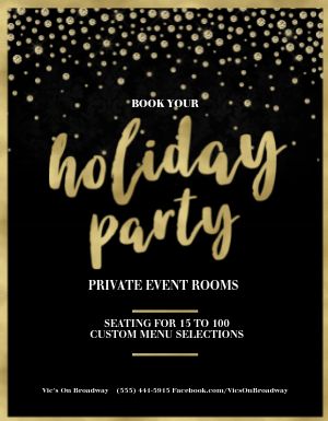 Holiday Party Booking Flyer