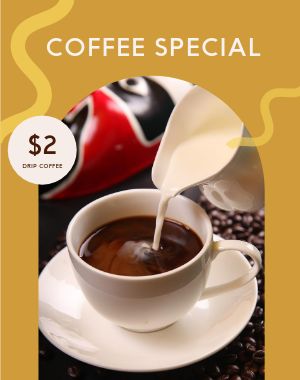 Tan Coffee Specials Poster
