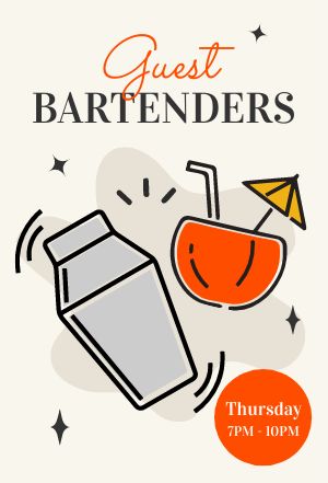 Guest Bartenders Table Tent
