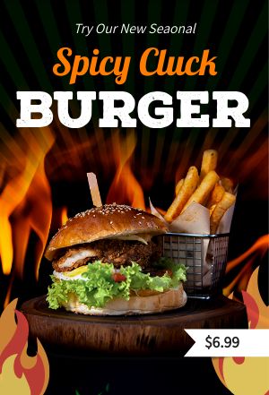 Spicy Burger Table Tent