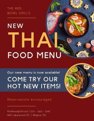 Thai Food Restaurant Flyer 