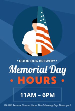 Blue Memorial Day Table Tent