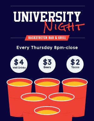 University Night Bar Flyer