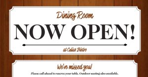 Open Dining Facebook Post