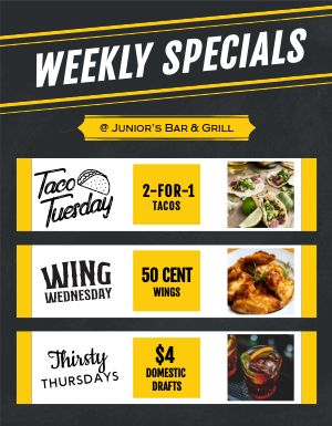 Weekly Specials Sign