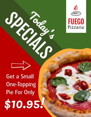 Todays Specials Pizza Flyer