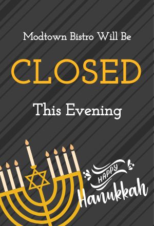 Closed on Hanukkah Table Tent