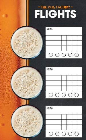 Beer Flight Tasting Card