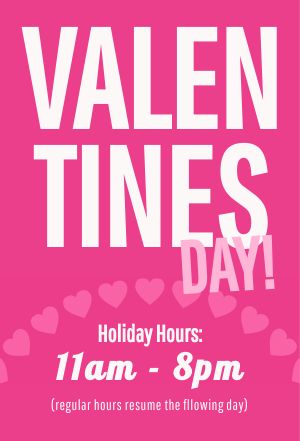 Pink Valentines Day Hours Tabletop Inserts