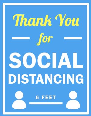 Six Feet Social Distance Poster