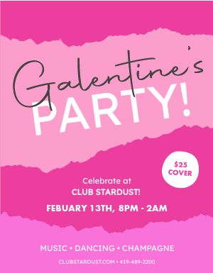 Galentines Party Flyer