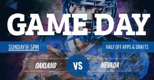 Blue Game Day Football Facebook Post