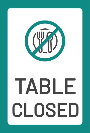 Table Closed Table Card