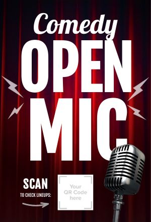 Comedy Open Mic Night Table Tent