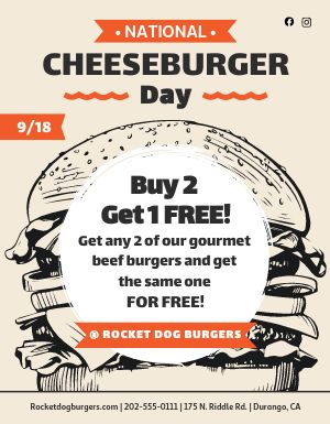 Cheeseburger Day Signage