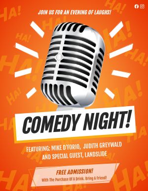 Orange Comedy Night Flyer