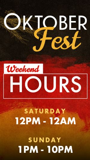 Oktoberfest Weekend Hours FB Story