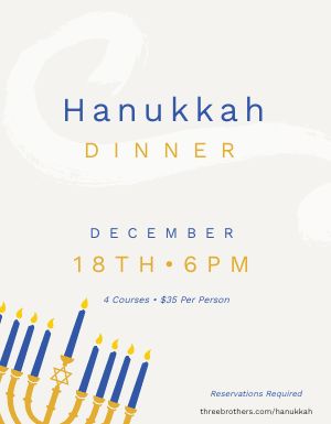 Printable Hanukkah Dinner Flyer