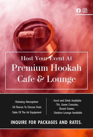 Hookah Cafe Table Tent
