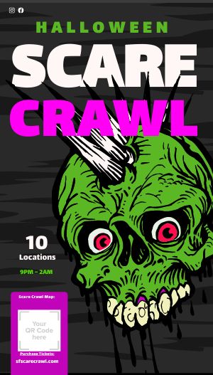 Scary Bar Crawl Halloween Digital Poster