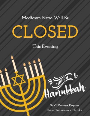 Closed on Hanukkah Flyer