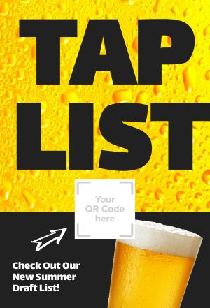 Yellow Tap List Table Tent