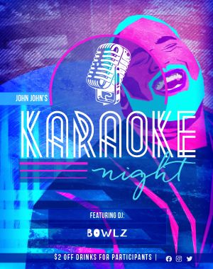 Neon Karaoke Night Poster