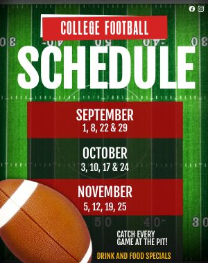 College Football Schedule Poster