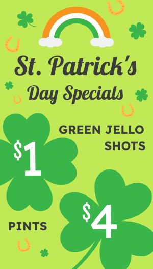 Vertical St Patricks Specials Digital Promotion Screen