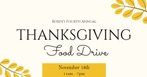 Simple Thanksgiving Food Drive Facebook Post