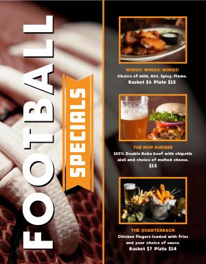 Football Game Specials Flyer