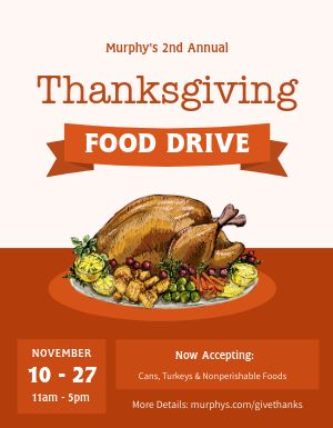 Food Drive Thanksgiving Flyer