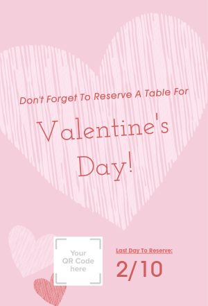 Pink Valentines Day Dinner Tabletop Inserts