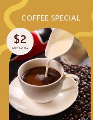 Tan Coffee Specials Flyer