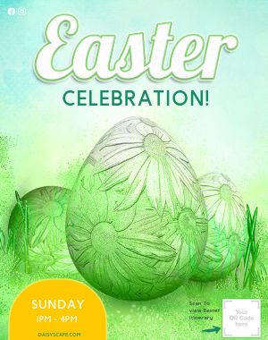 Green Easter Celebration Poster