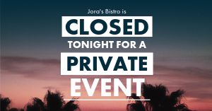 Private Event Facebook Post