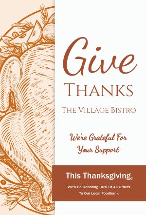 Rustic Thanksgiving Dinner Table Tent