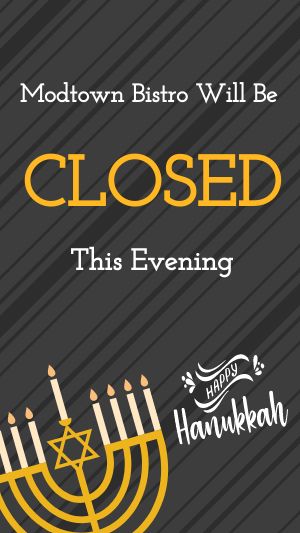 Closed on Hanukkah Instagram Story