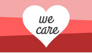 We Care Heart Sticker