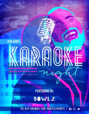 Neon Karaoke Night Flyer
