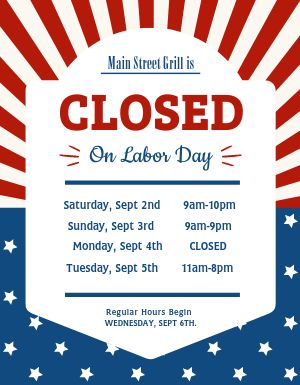 Labor Day Closed Flyer
