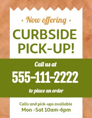 Curbside Pickup Instructions Flyer