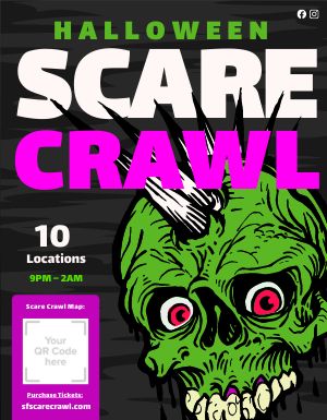 Scary Bar Crawl Halloween Flyer