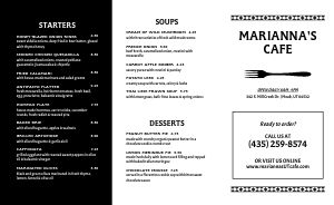 Patterned Simple Takeout Menu