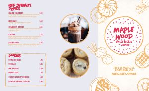 Casual Bakery Takeout Menu