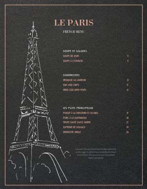 French Eiffel Menu