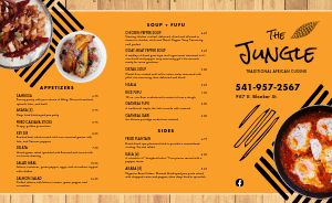 Upscale African Takeout Menu