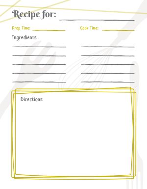 Yellow Recipe Card